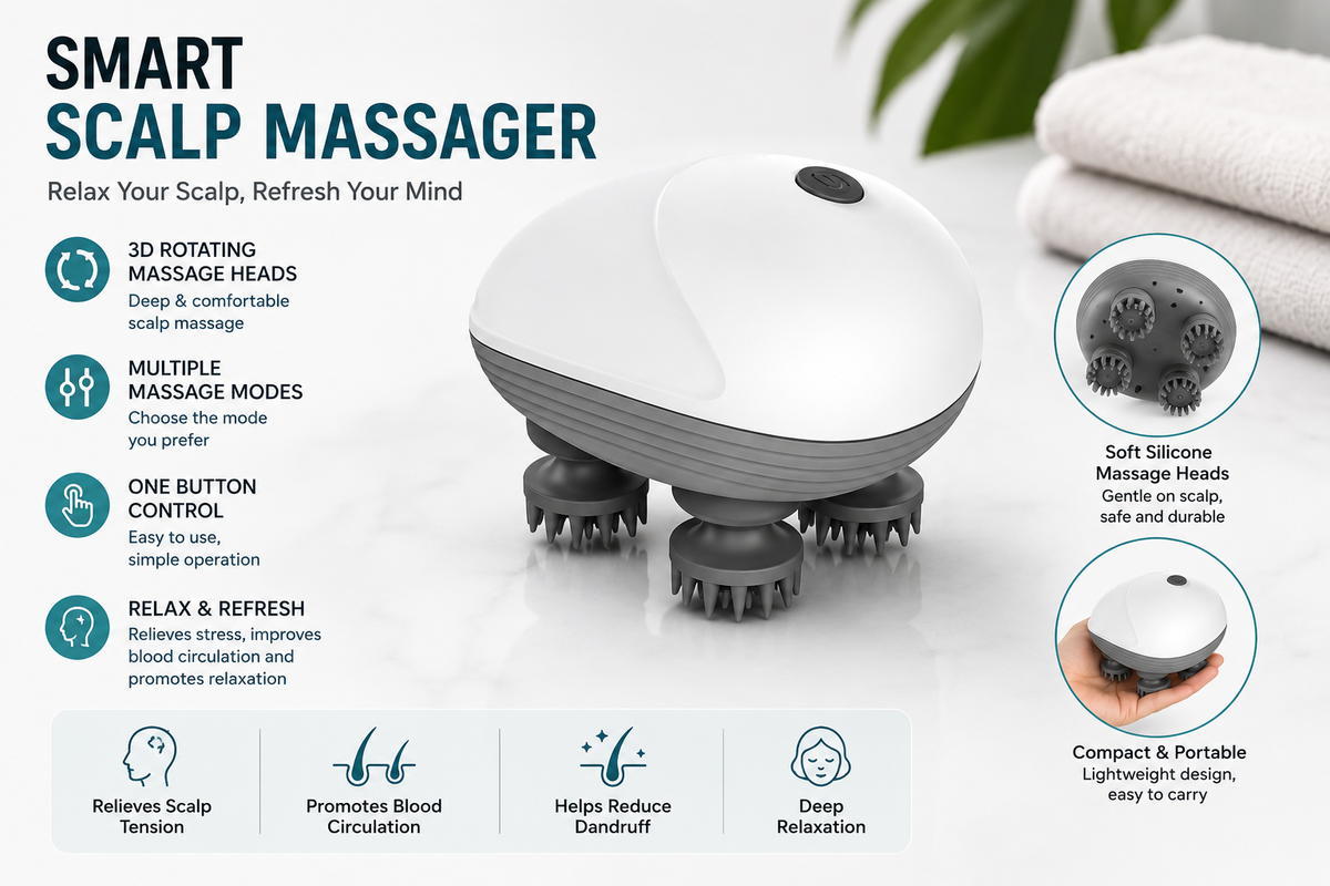 Smart Scalp Massager – Electric 3D Head & Scalp Massage Device
